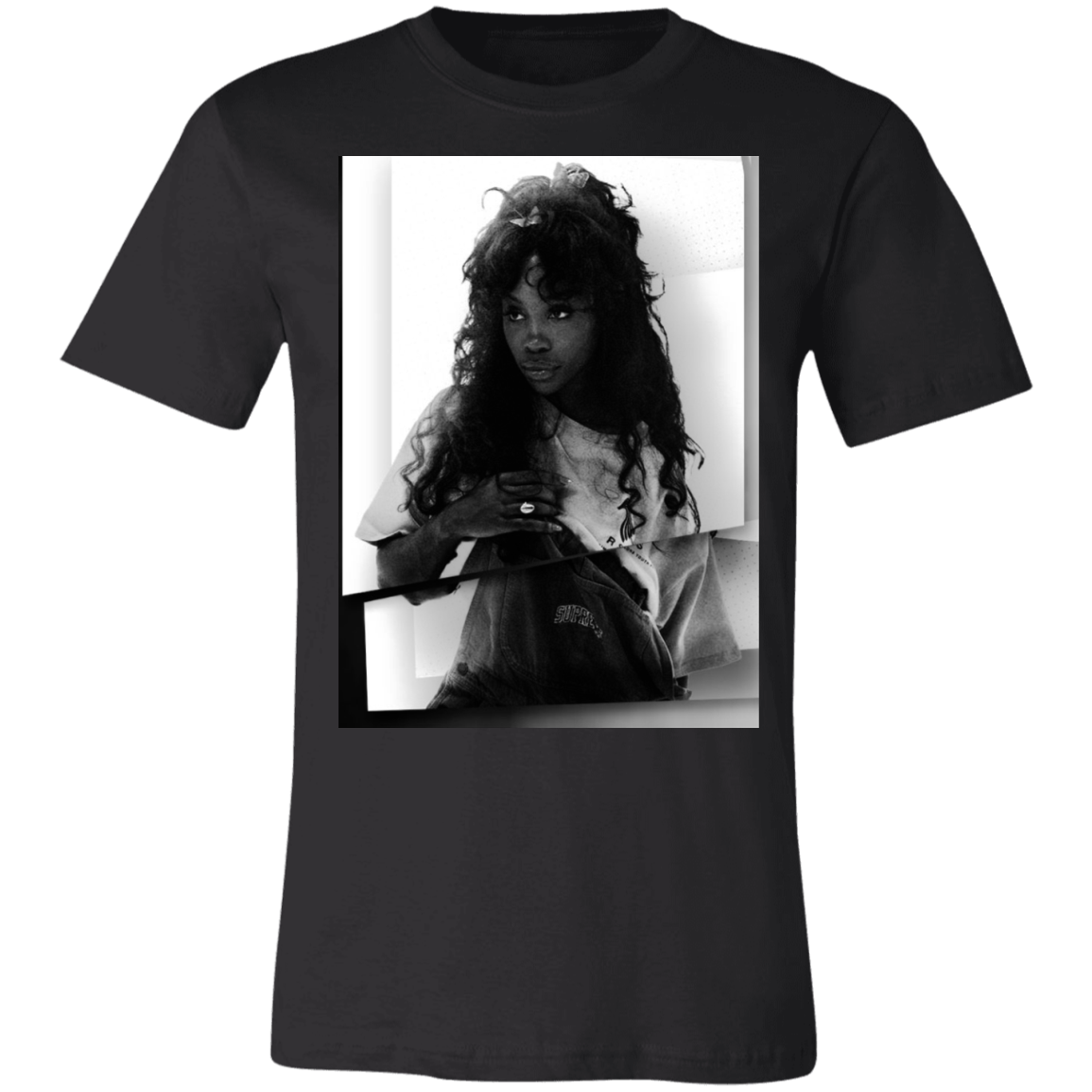 sza graphic tee in black