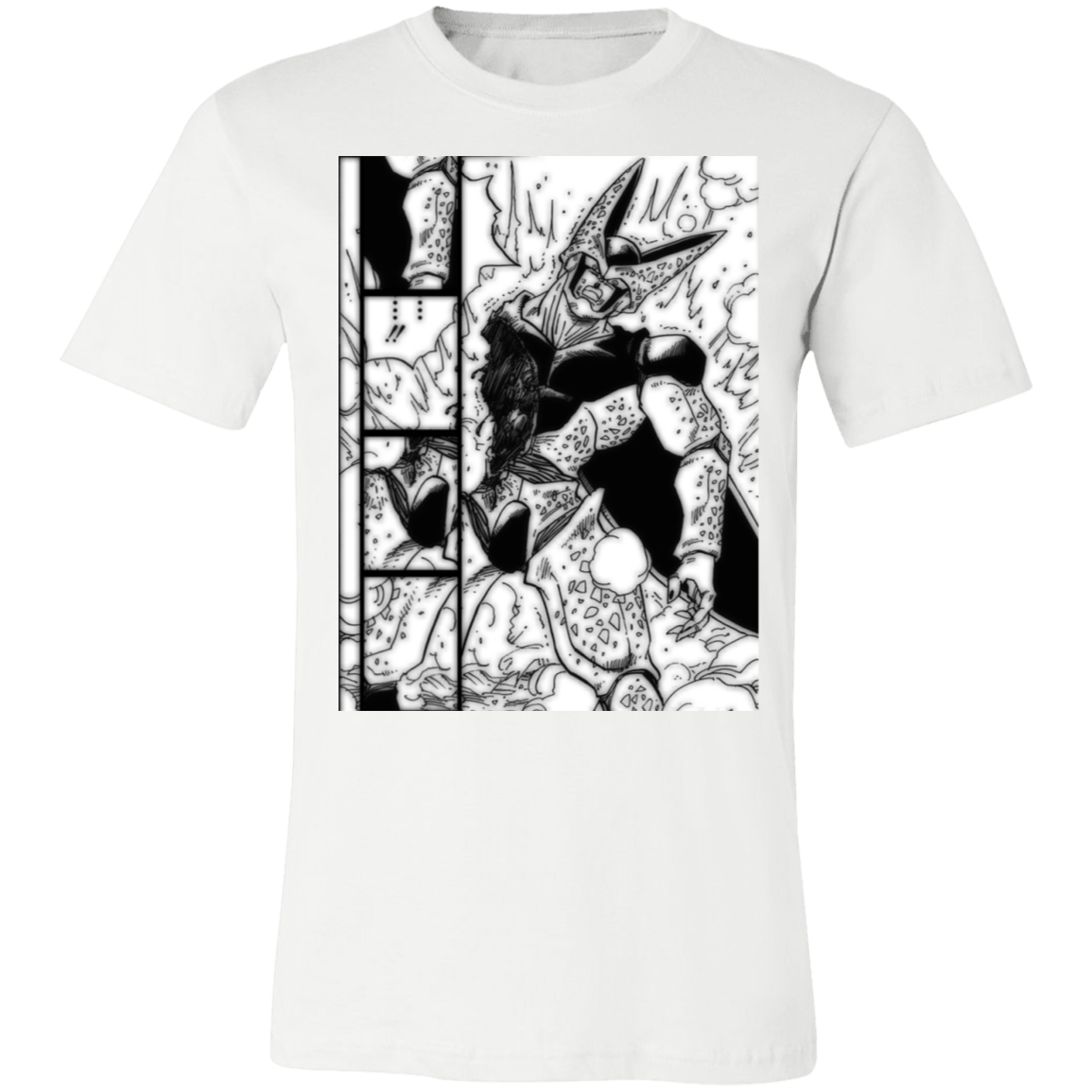 cell from dragon ball z graphic tee in white