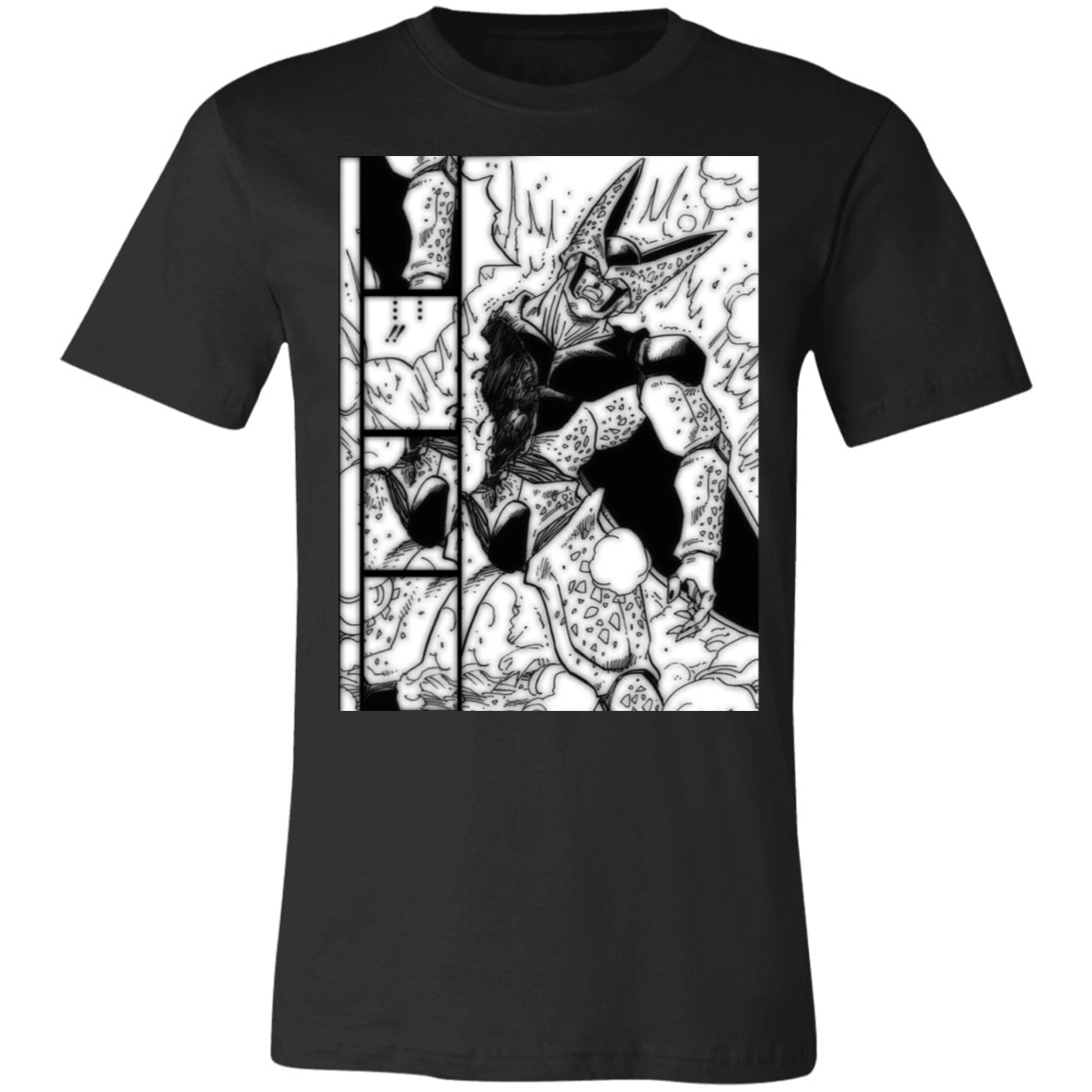 cell from dragon ball z graphic tee in black